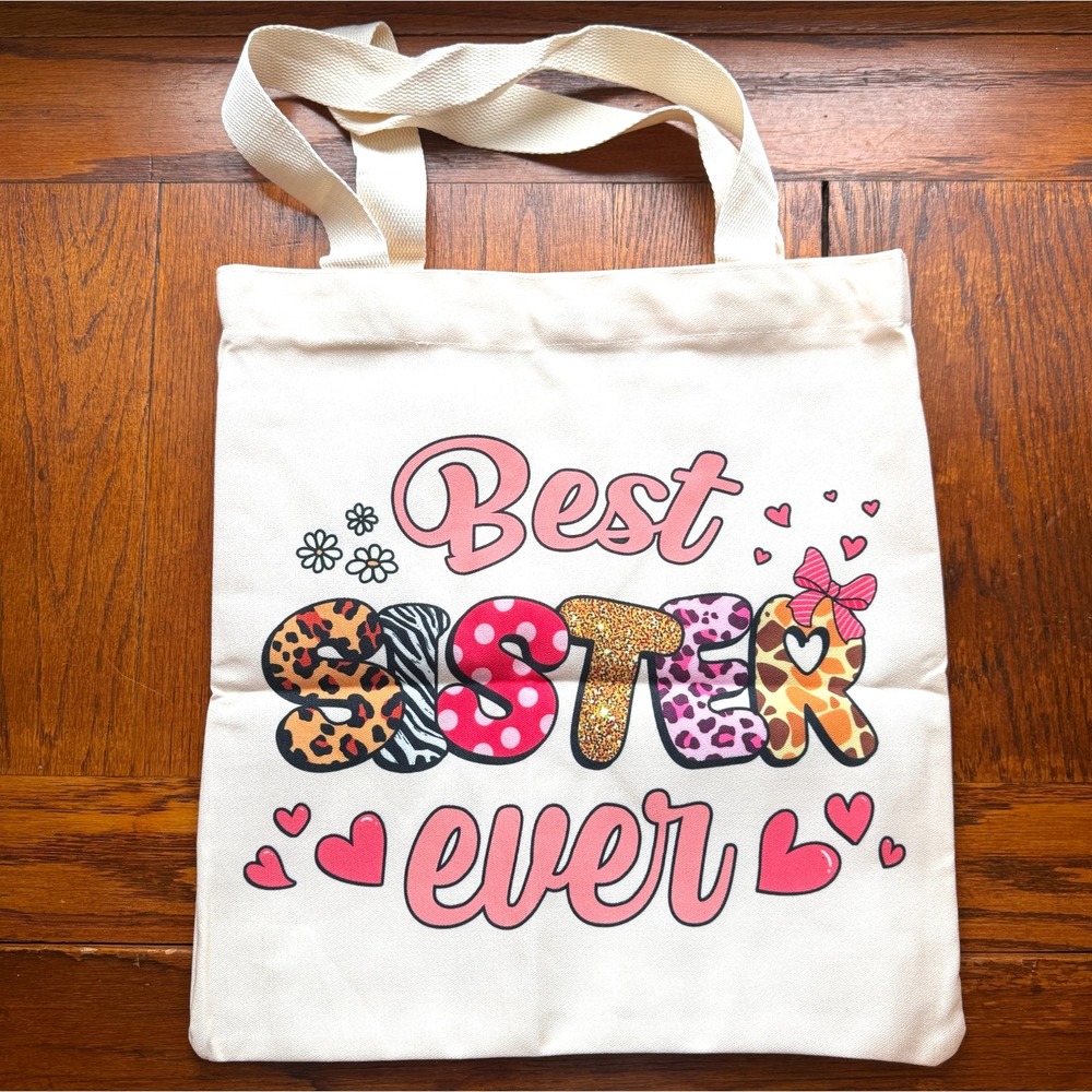 Tote Bag BEST SISTER EVER Canvas Tote Bag